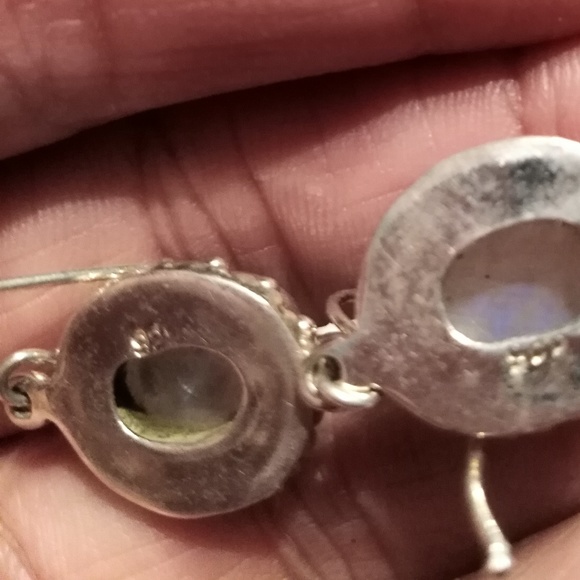 Rainbow moonstone earrings Sterling Silver - Picture 2 of 4